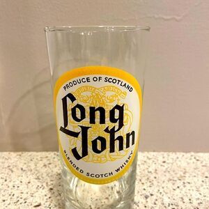 Vintage France Long John Blended Scotland Whiskey Scotch Bar Tall Glass EUC.